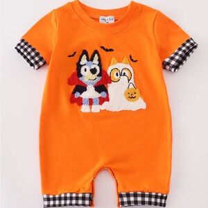 Orange Halloween Baby Romper